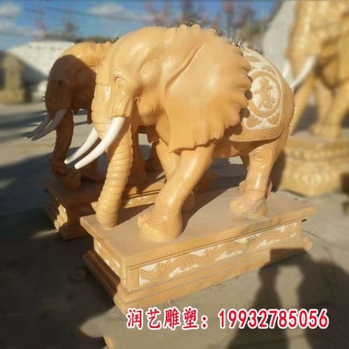 雕刻石雕大象 淄博大理石雕塑大象加工厂