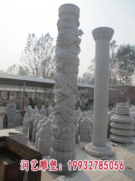 大型广场石雕龙柱 鞍山石雕龙柱雕塑加工厂