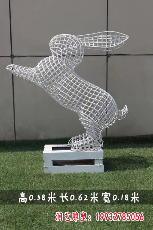 不锈钢兔子动物雕塑 揭阳白钢雕塑兔子制作厂家